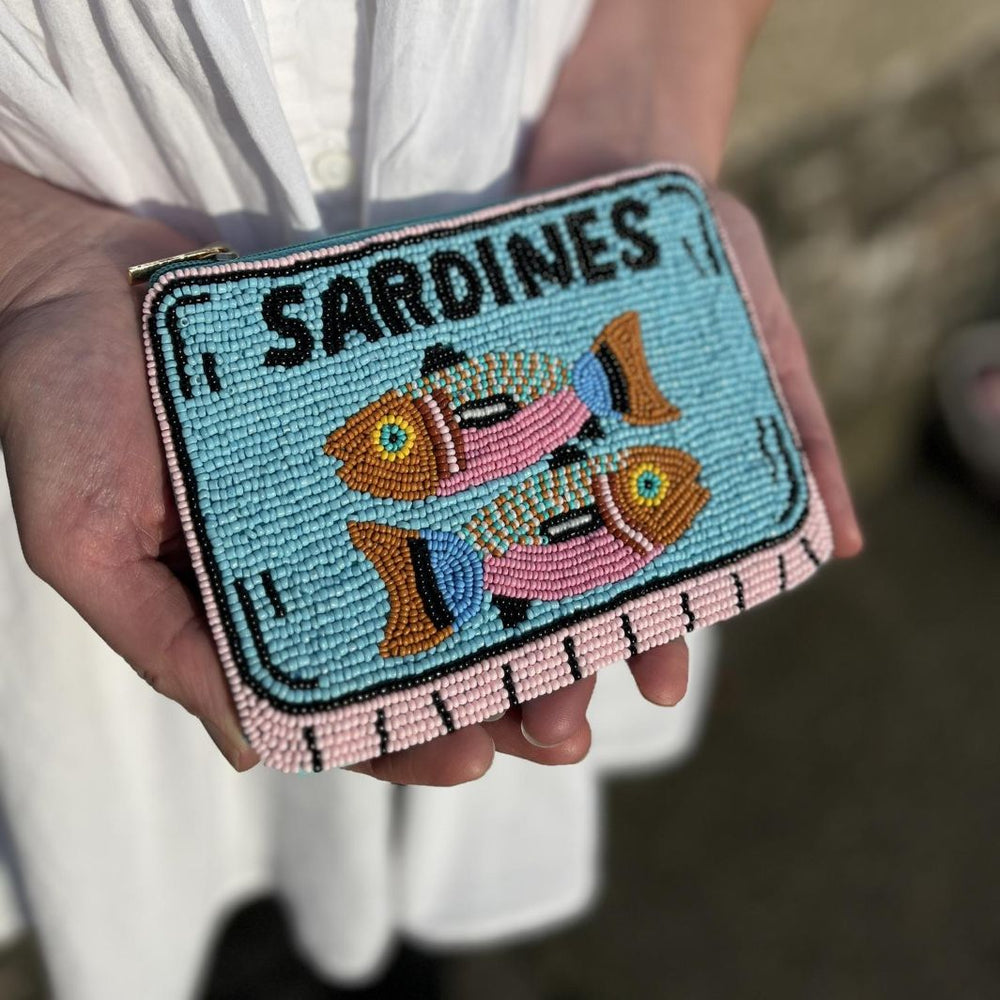 Hand Beaded Sardines Purse