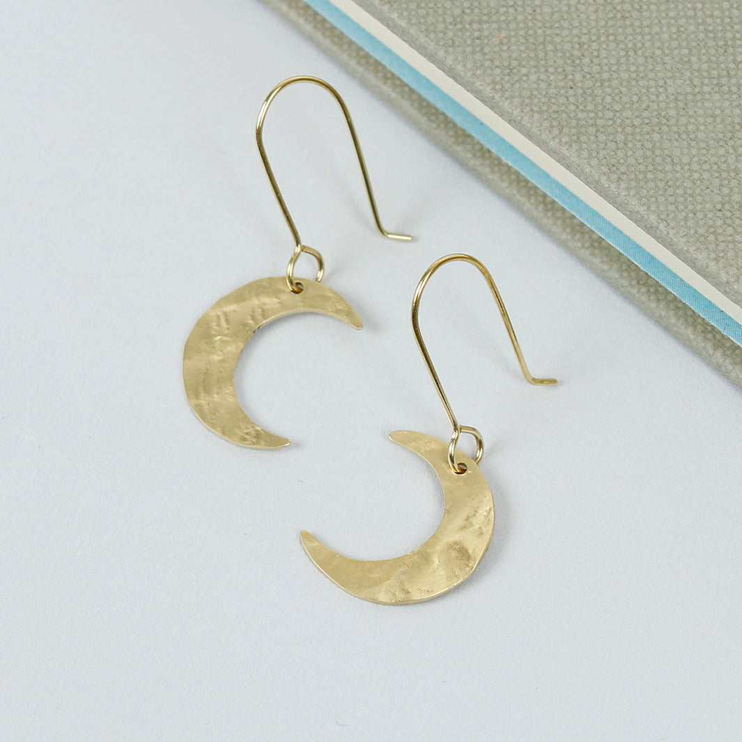 Luna Brass Moon Earrings