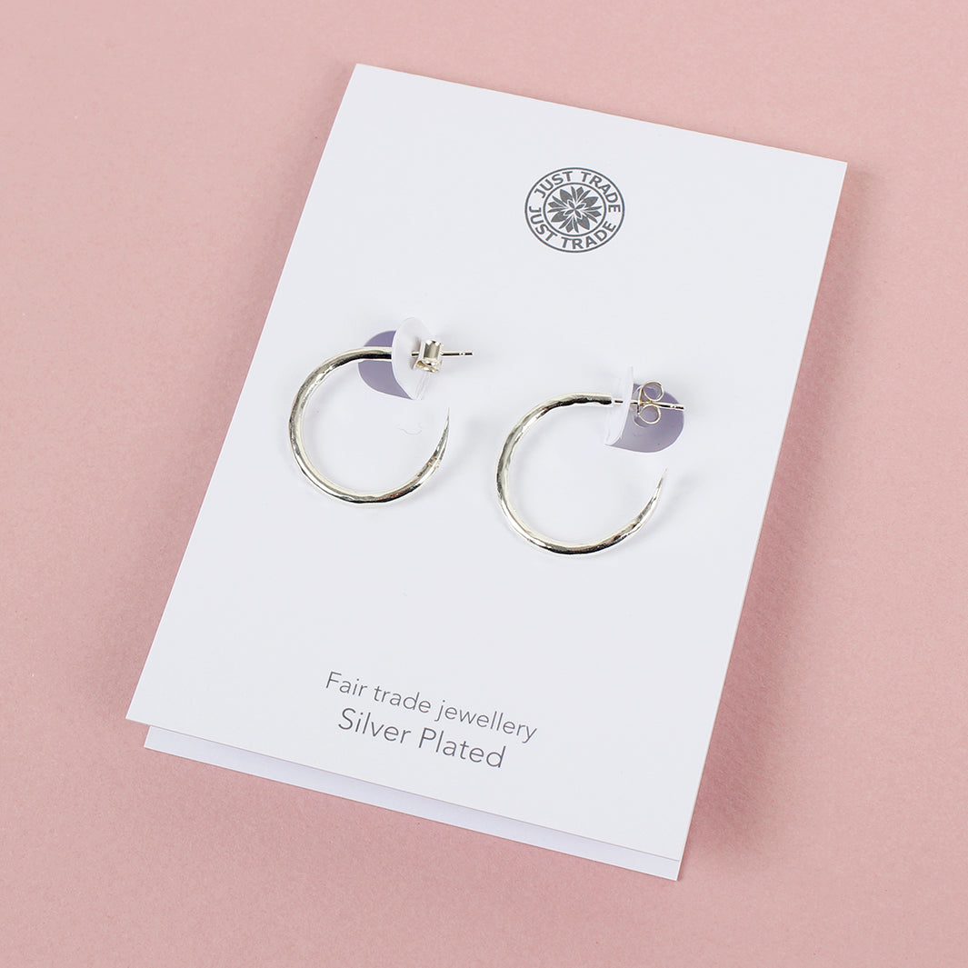 Just Trade | Silver Plated Small Hoop Earrings | Fair Trade Earrings ...