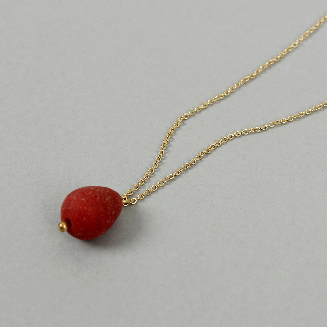 Egyptian Recycled Glass Pendant - Red