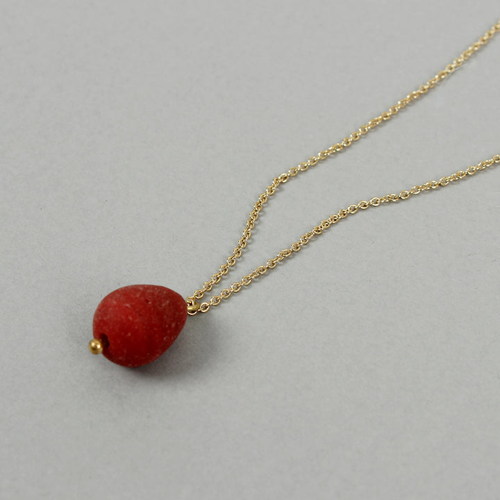 Egyptian Recycled Glass Pendant - Red