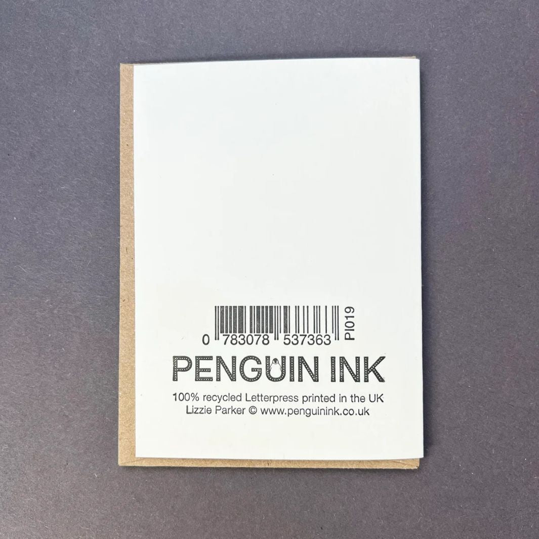 Jumping Gentoo Penguin Notecard