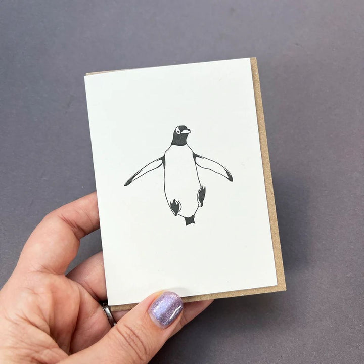 Jumping Gentoo Penguin Notecard