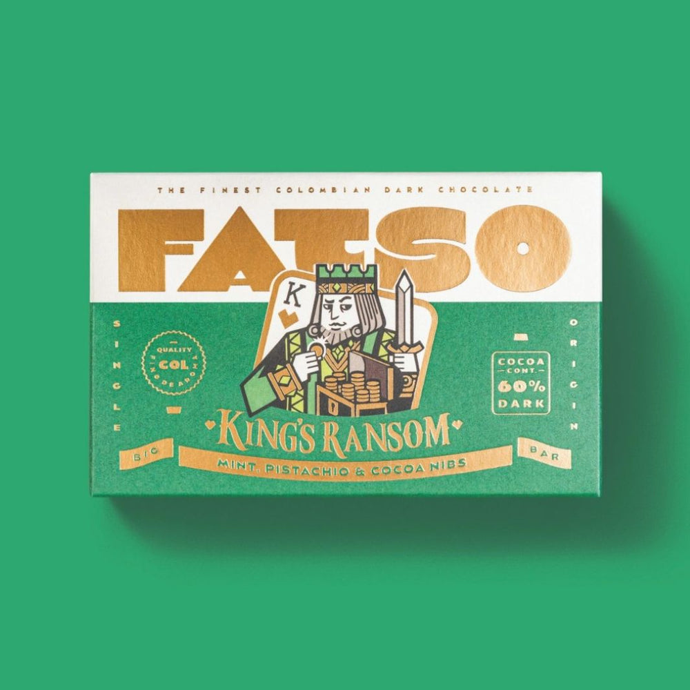King's Ransom 60% Dark Chocolate Bar - Mint, Pistachio & Cocoa Nibs