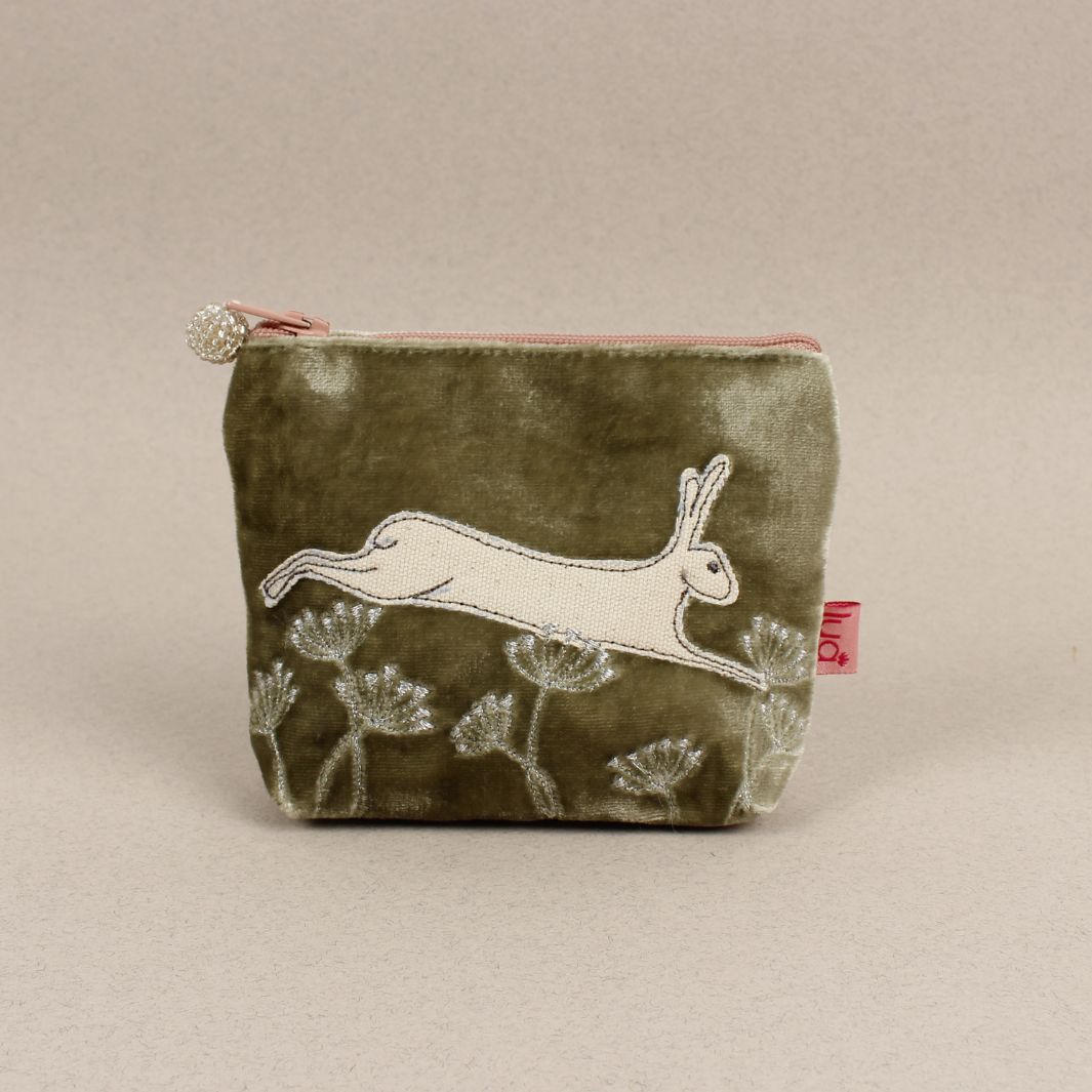 Velvet Embroidered Mini Purse
