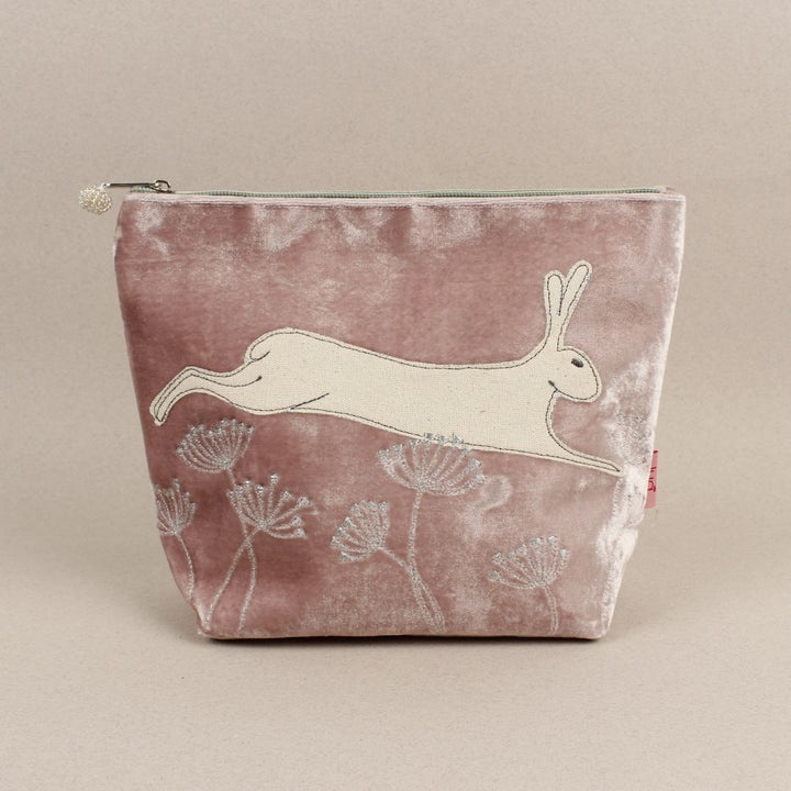 Velvet Embroidered Cosmetic Bag