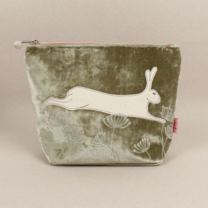 Velvet Embroidered Cosmetic Bag