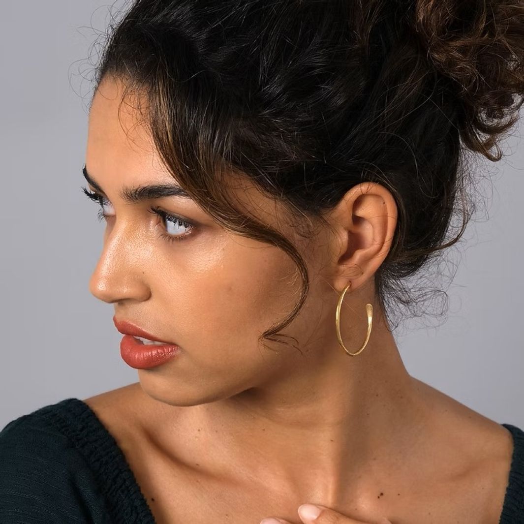 Gold Plated Hoop Earrings - Large