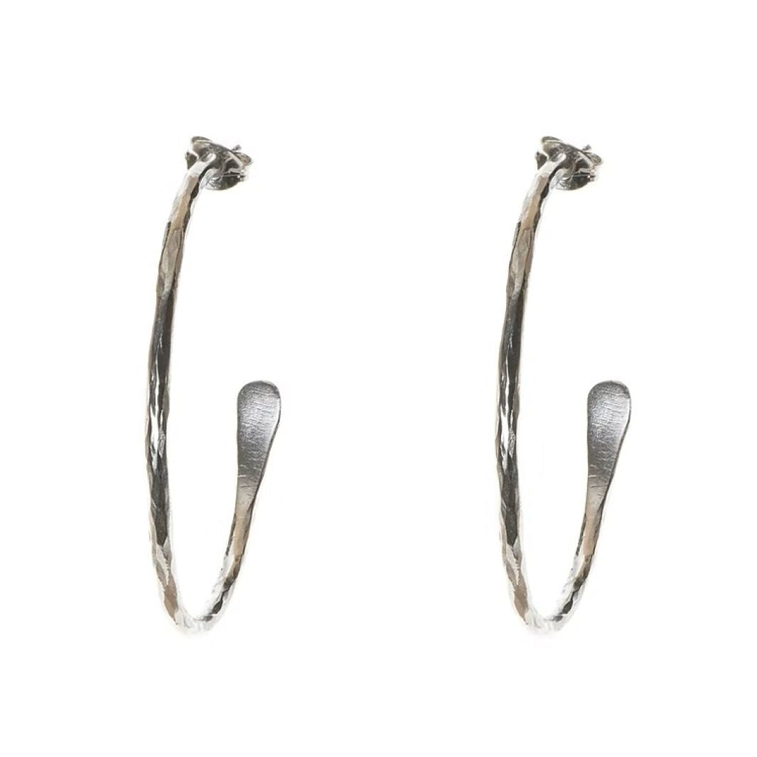 Silver Plated Hoop Earrings - Large