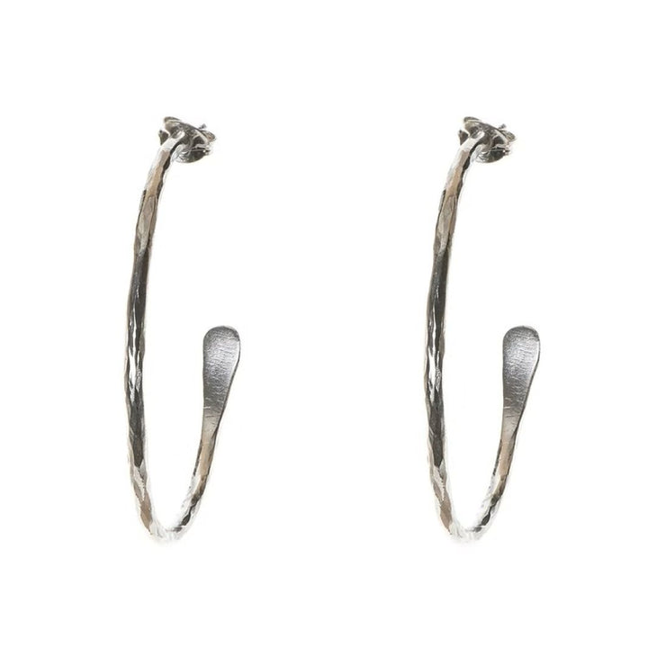 Silver Plated Hoop Earrings - Large