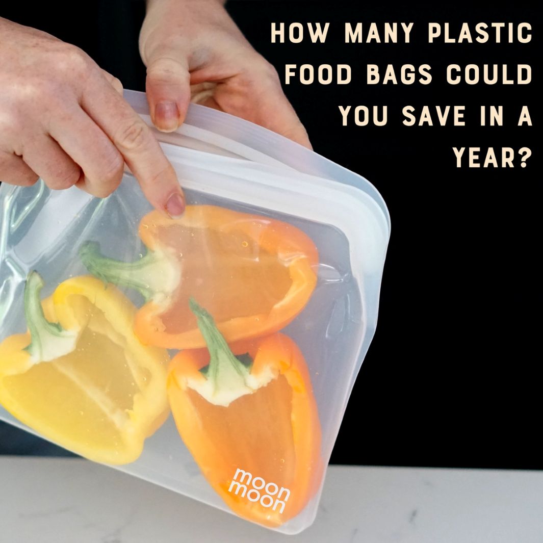 Reusable Silicone Food Bags – Slim 900ml (Set of 2, Clear)