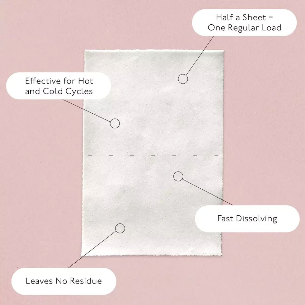 Fragrance Free Laundry Detergent Sheets (30 Sheets) Up to 60 Washes