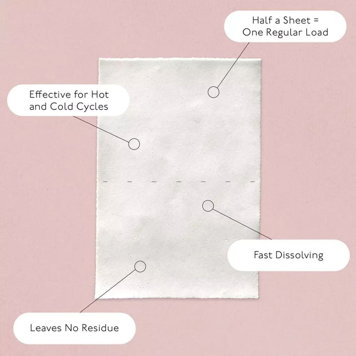 Fragrance Free Laundry Detergent Sheets (30 Sheets) Up to 60 Washes