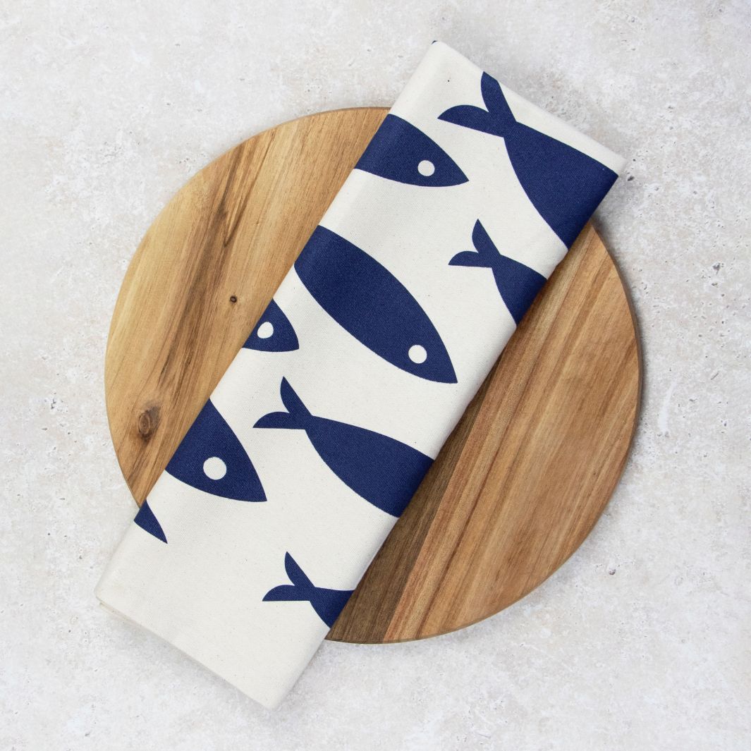 Organic Tea Towel | Fish