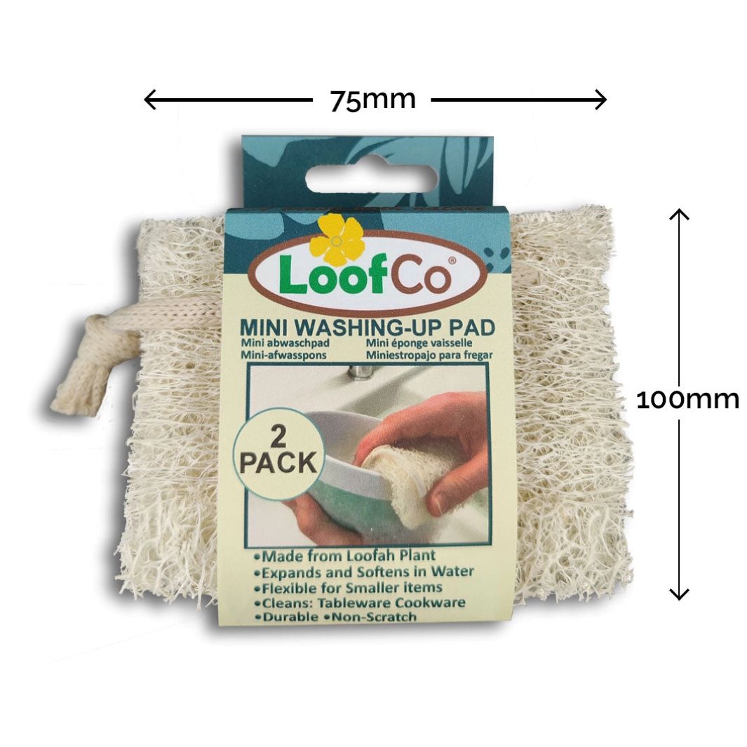 LoofCo Mini Compostable Washing-Up Pads – Pack of 2