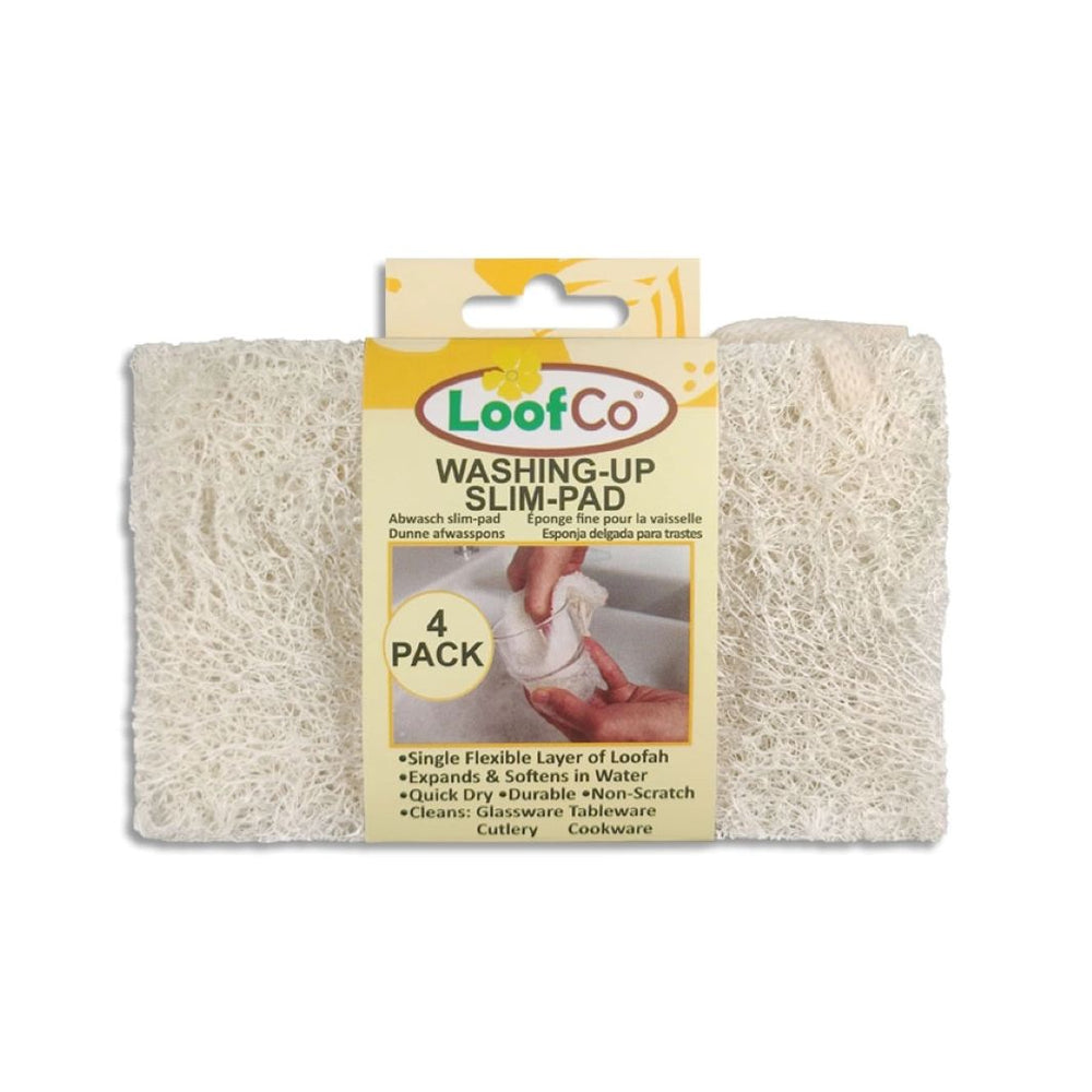 LoofCo Slim Compostable Washing-Up Pads – Pack of 4