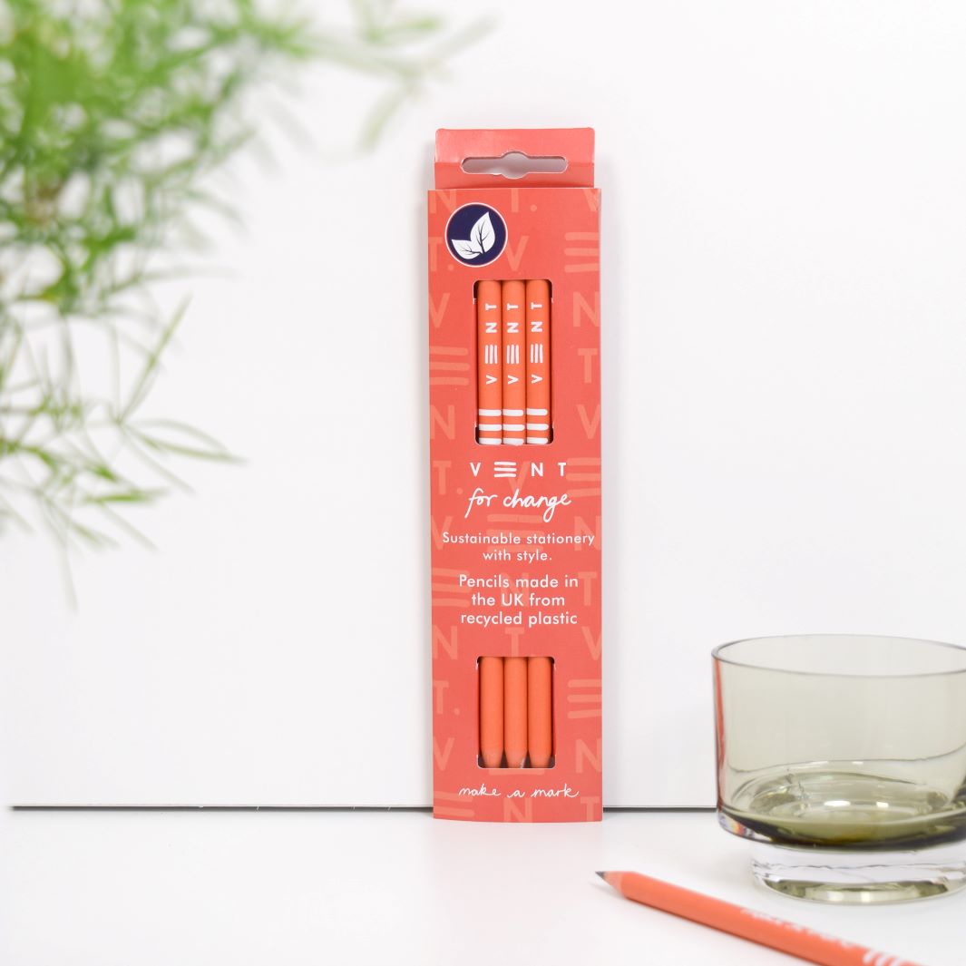 Recycled Plastic 'Make a Mark' Pencils - Pack of 3