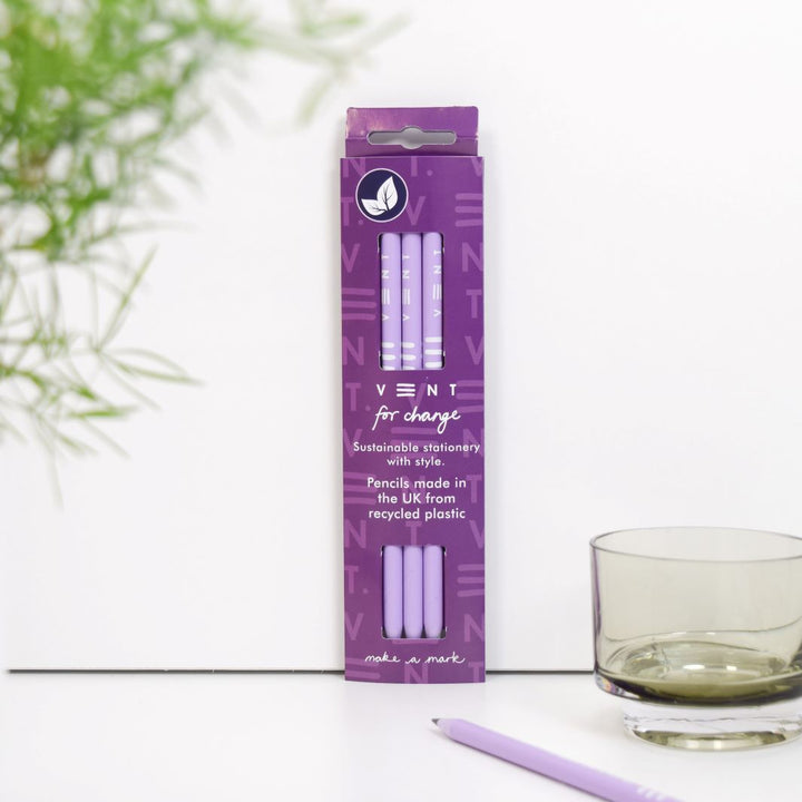 Recycled Plastic 'Make a Mark' Pencils - Pack of 3