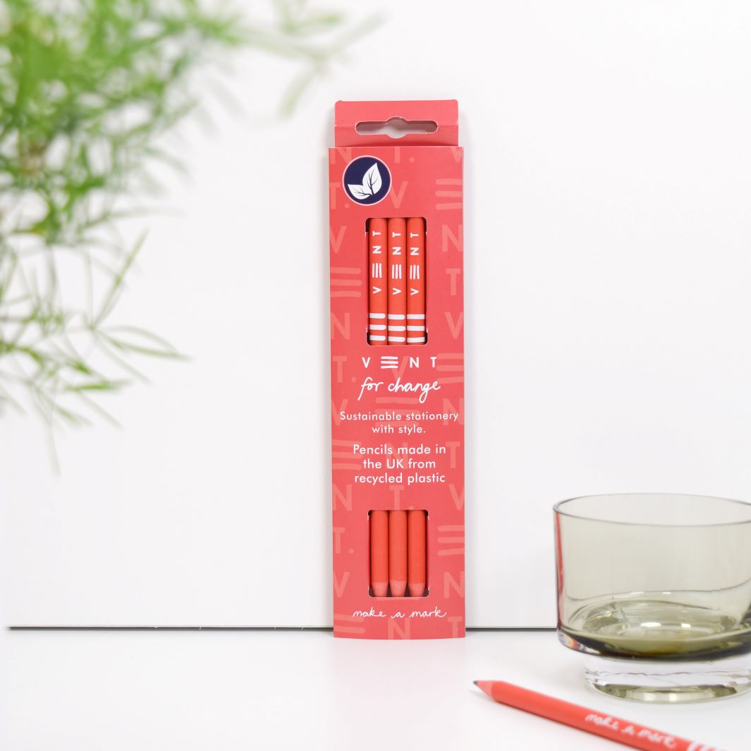Recycled Plastic 'Make a Mark' Pencils - Pack of 3