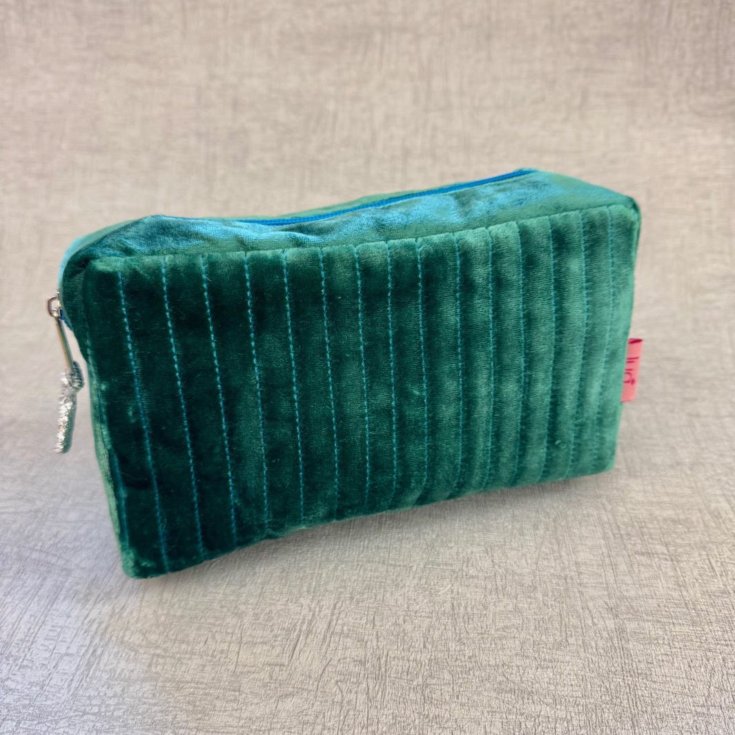 Quilted Velvet Cosmetic Bag