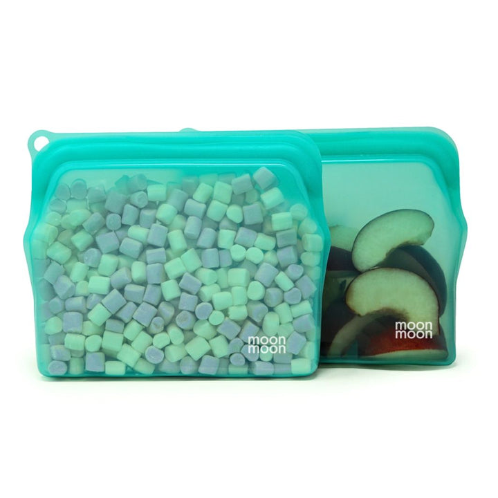 Reusable Silicone Food Bags – Slim 470ml (Set of 2, Turquoise)