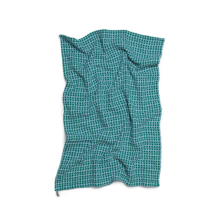 Recycled Cotton Mix Tea Towels - Green/Yellow (Set of 2)