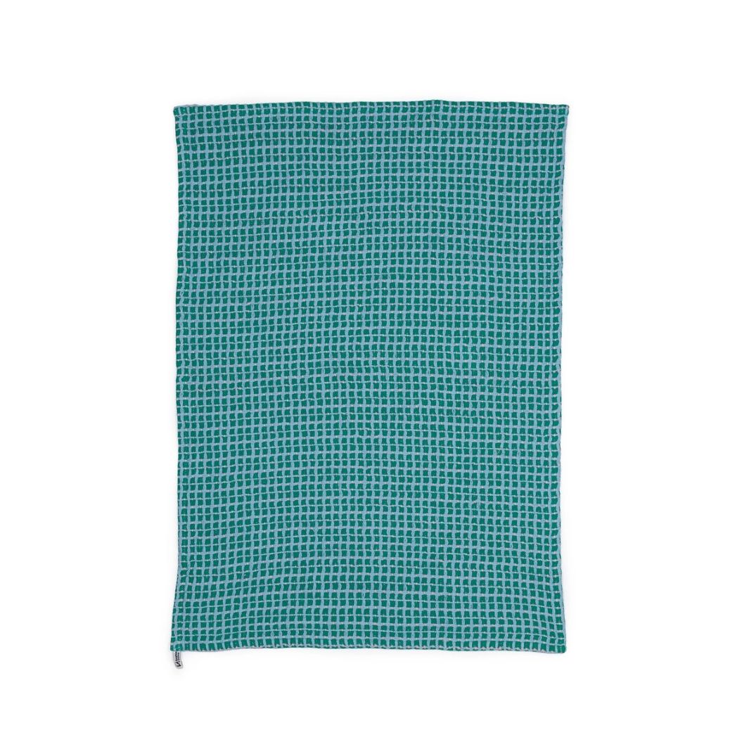 Recycled Cotton Mix Tea Towels - Green/Yellow (Set of 2)