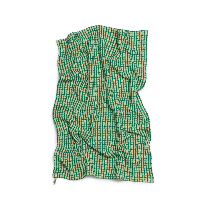 Recycled Cotton Mix Tea Towels - Green/Yellow (Set of 2)