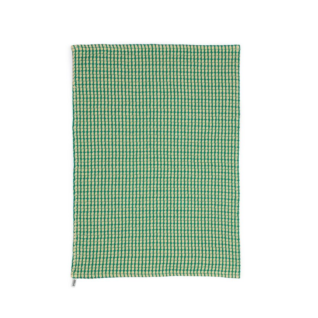 Recycled Cotton Mix Tea Towels - Green/Yellow (Set of 2)