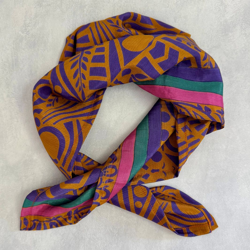 Mohini Upcycled Sari Fabric Square Head/Neck Scarf