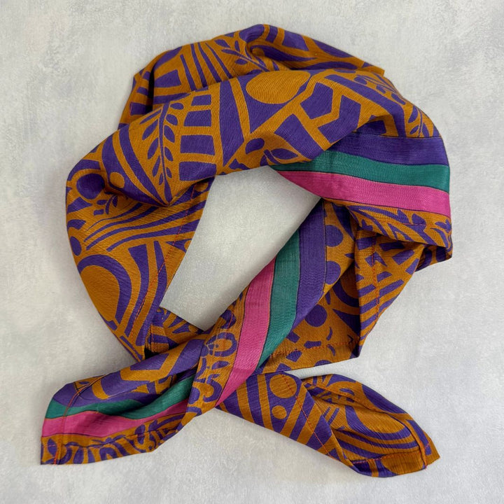 Mohini Upcycled Sari Fabric Square Head/Neck Scarf