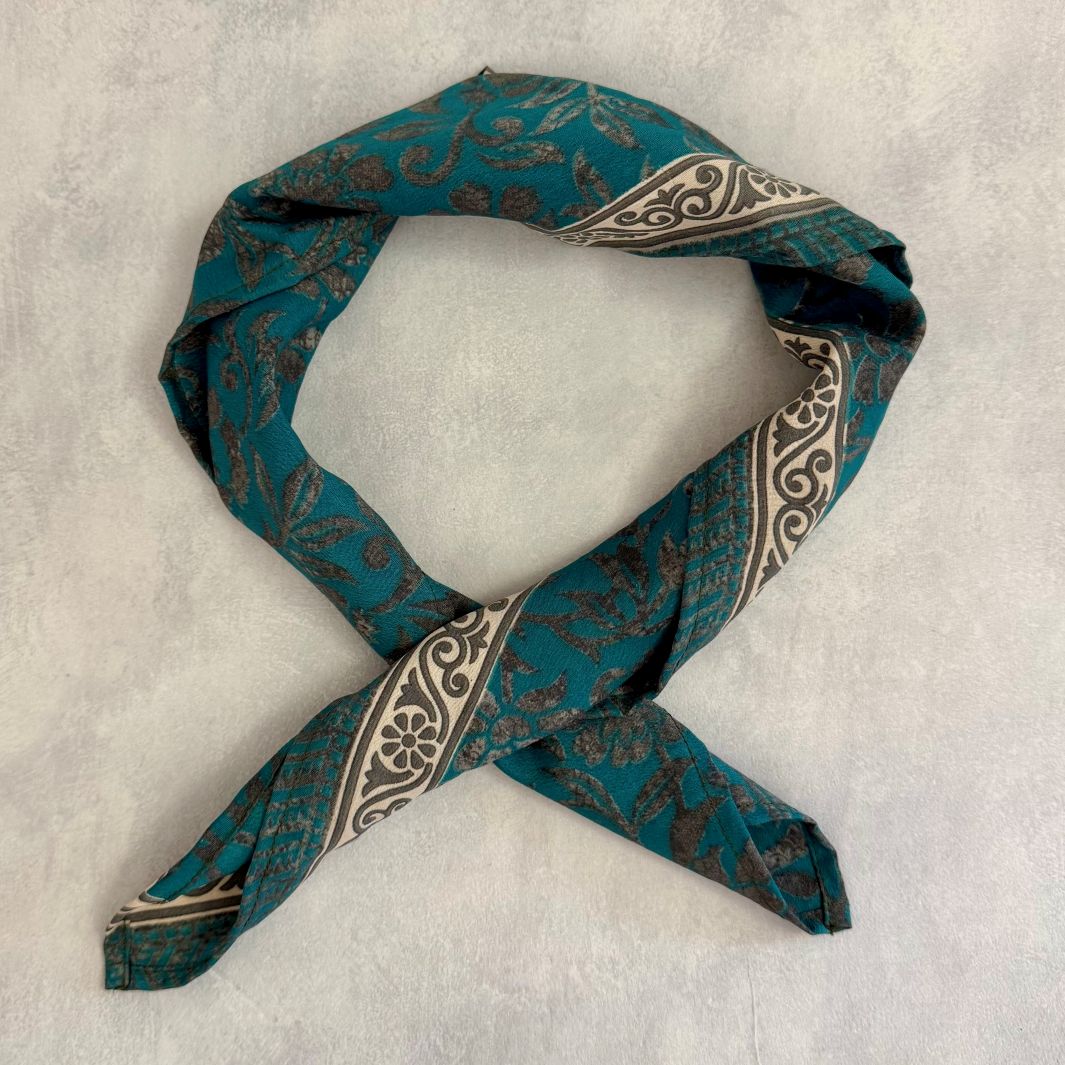 Mohini Upcycled Sari Fabric Square Head/Neck Scarf