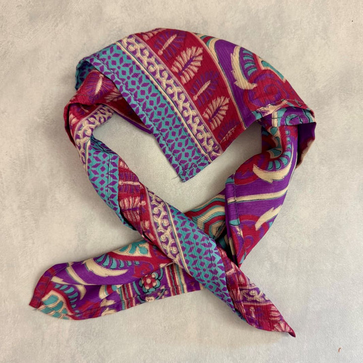 Mohini Upcycled Sari Fabric Square Head/Neck Scarf