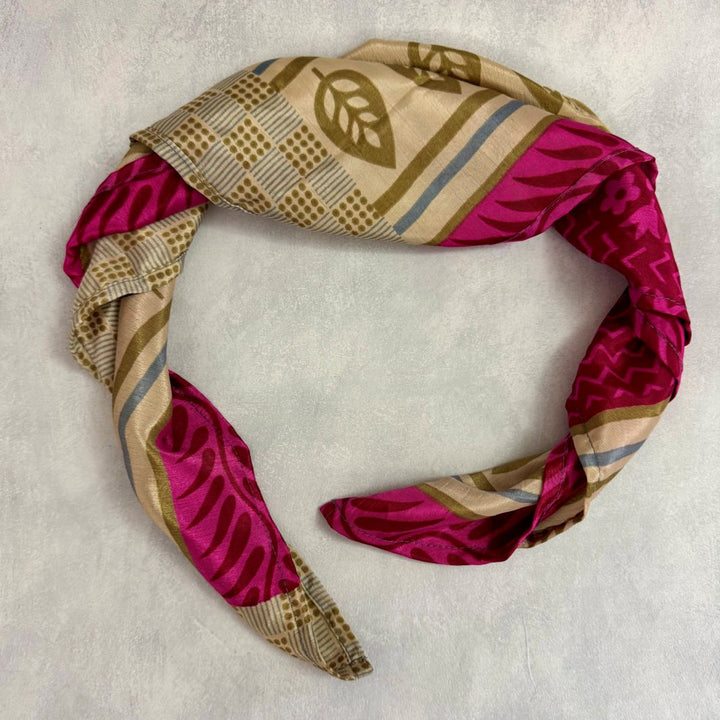 Mohini Upcycled Sari Fabric Square Head/Neck Scarf