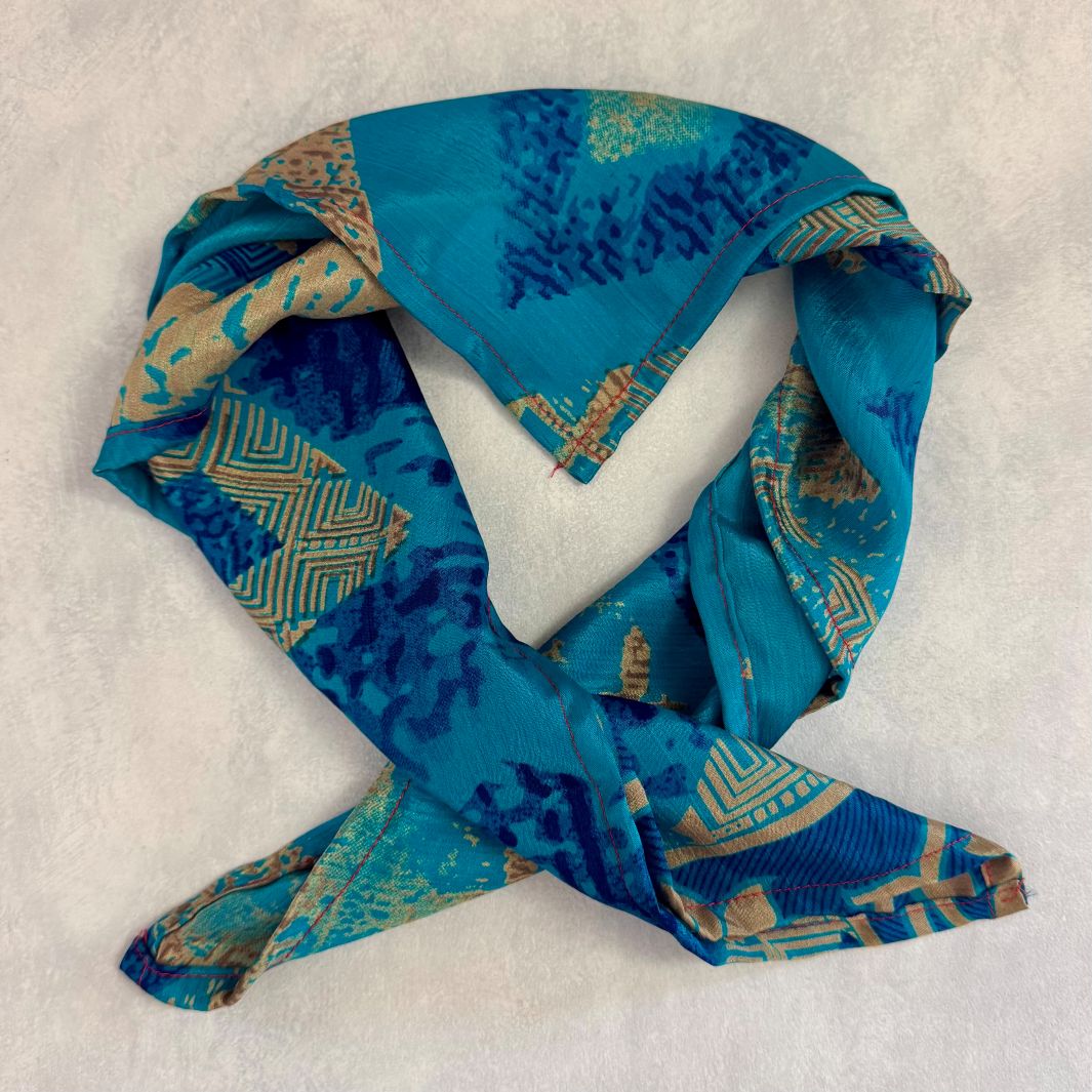 Mohini Upcycled Sari Fabric Square Head/Neck Scarf