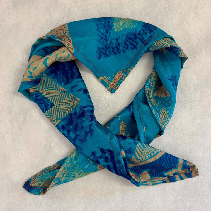 Mohini Upcycled Sari Fabric Square Head/Neck Scarf