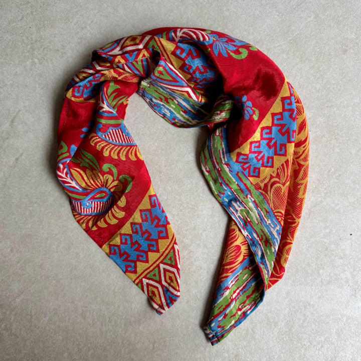 Mohini Upcycled Sari Fabric Square Head/Neck Scarf