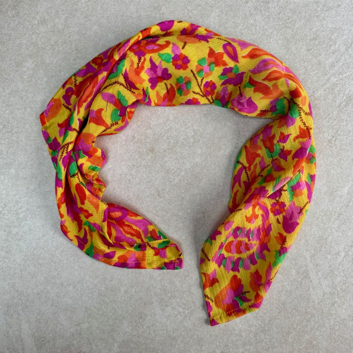 Mohini Upcycled Sari Fabric Square Head/Neck Scarf