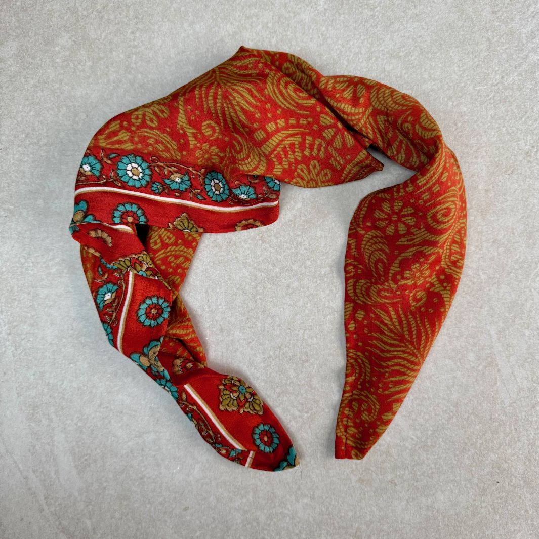 Mohini Upcycled Sari Fabric Square Head/Neck Scarf
