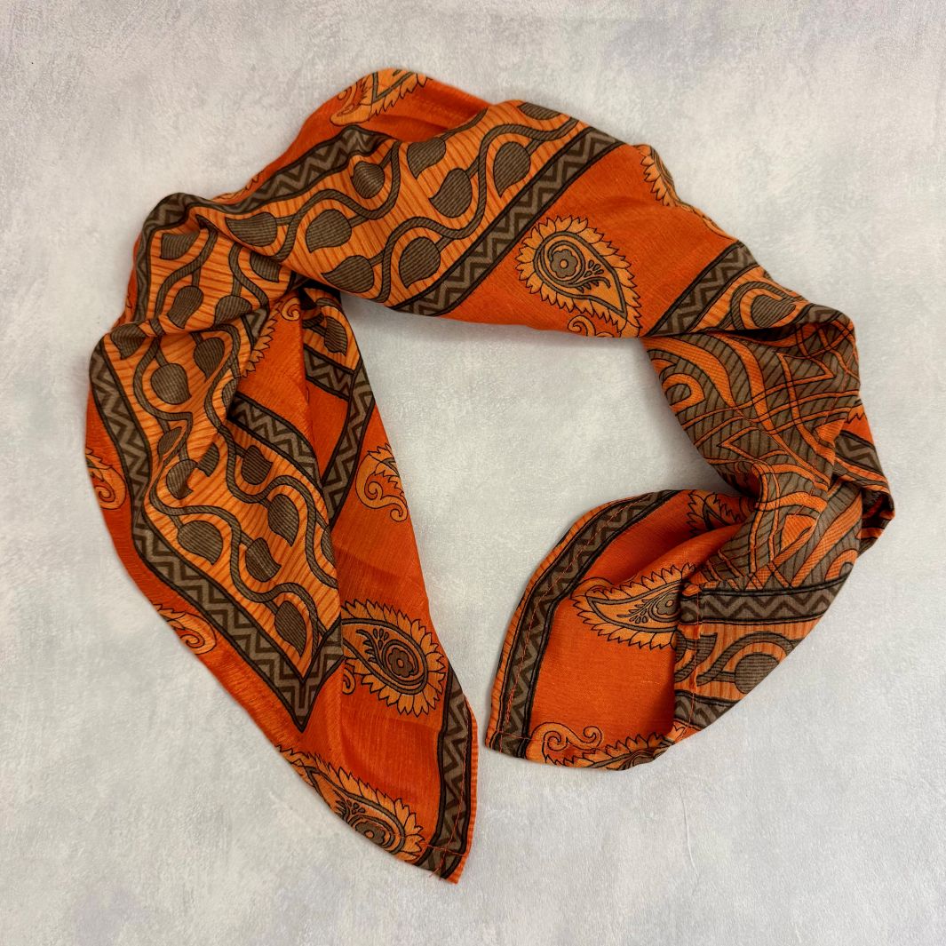 Mohini Upcycled Sari Fabric Square Head/Neck Scarf