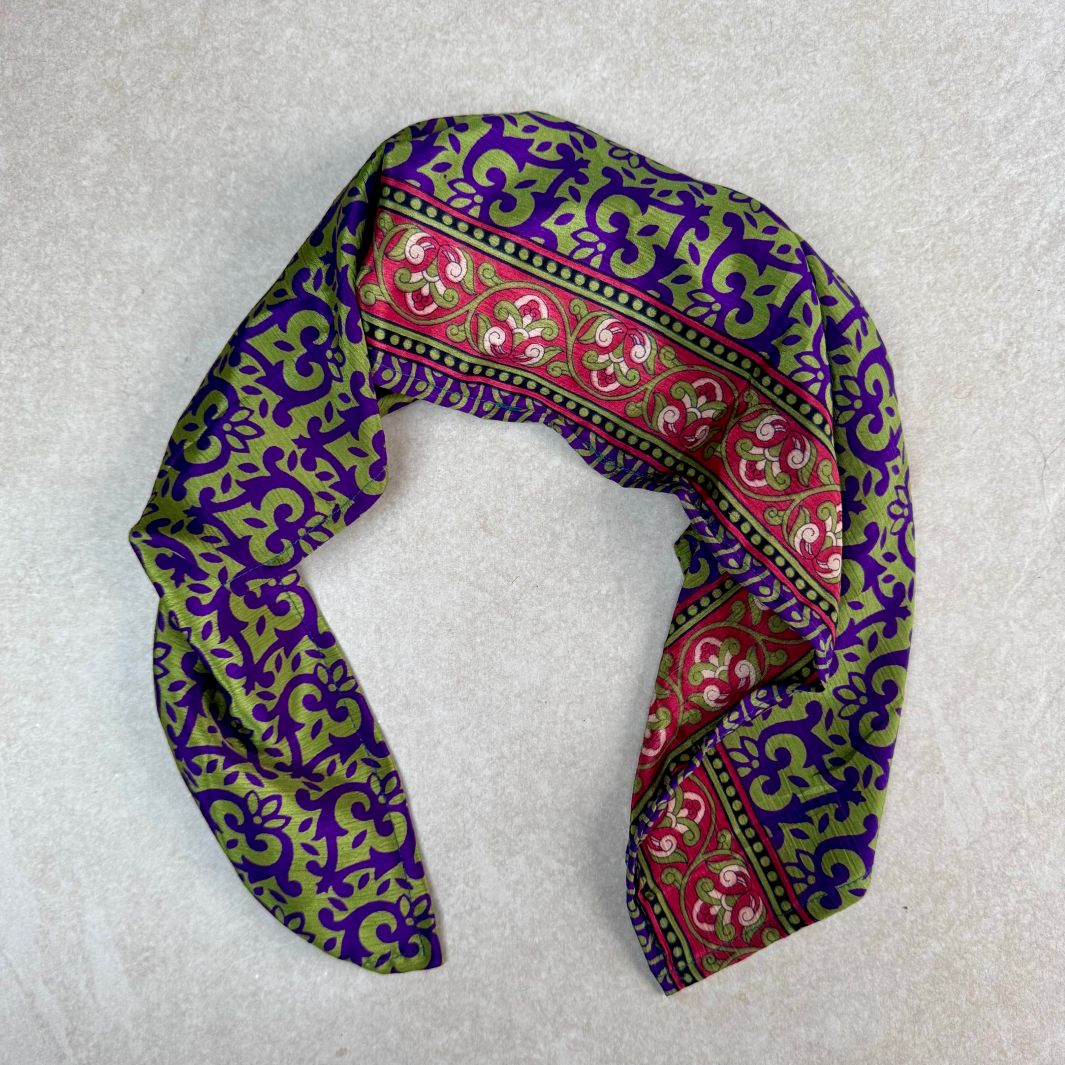 Mohini Upcycled Sari Fabric Square Head/Neck Scarf