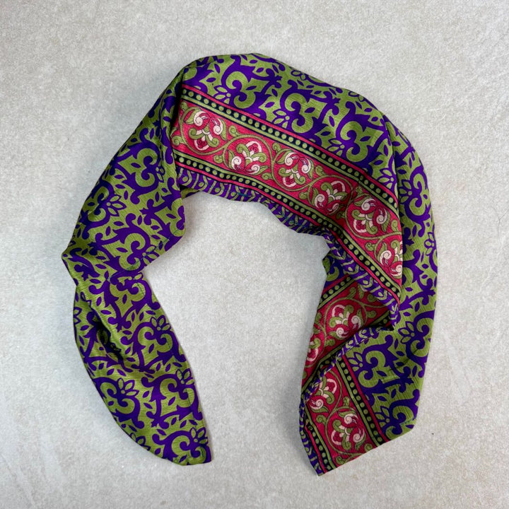 Mohini Upcycled Sari Fabric Square Head/Neck Scarf