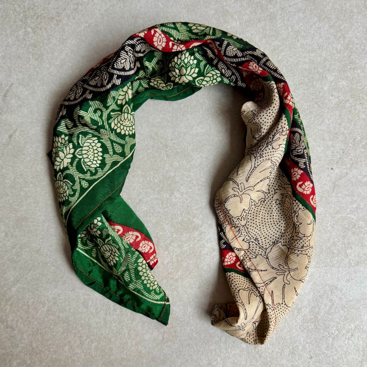 Mohini Upcycled Sari Fabric Square Head/Neck Scarf