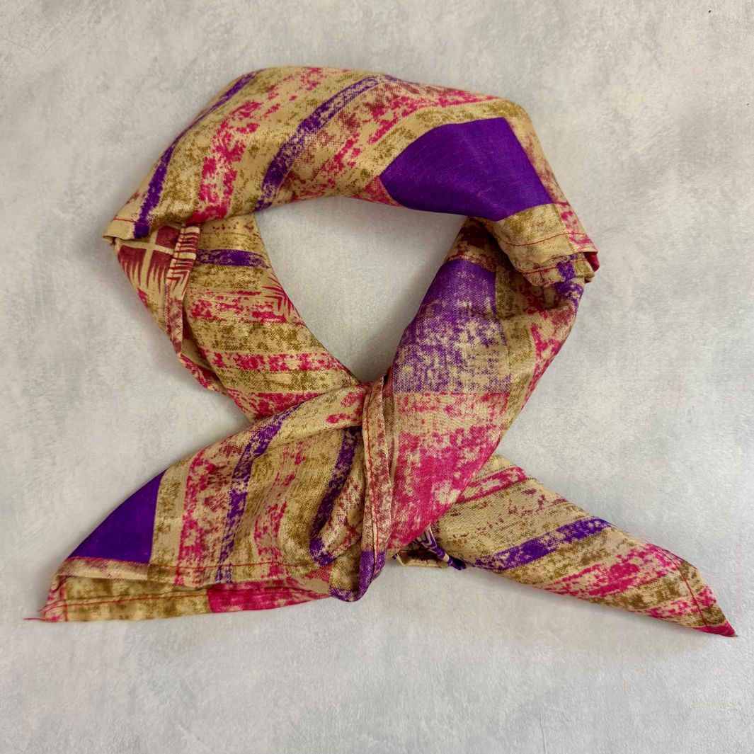 Mohini Upcycled Sari Fabric Square Head/Neck Scarf