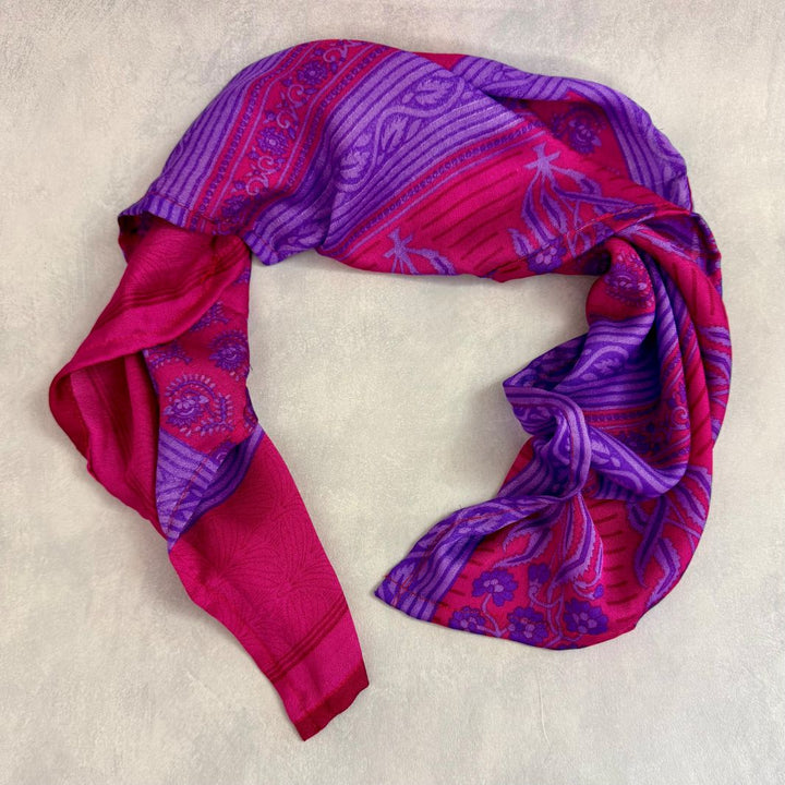 Mohini Upcycled Sari Fabric Square Head/Neck Scarf