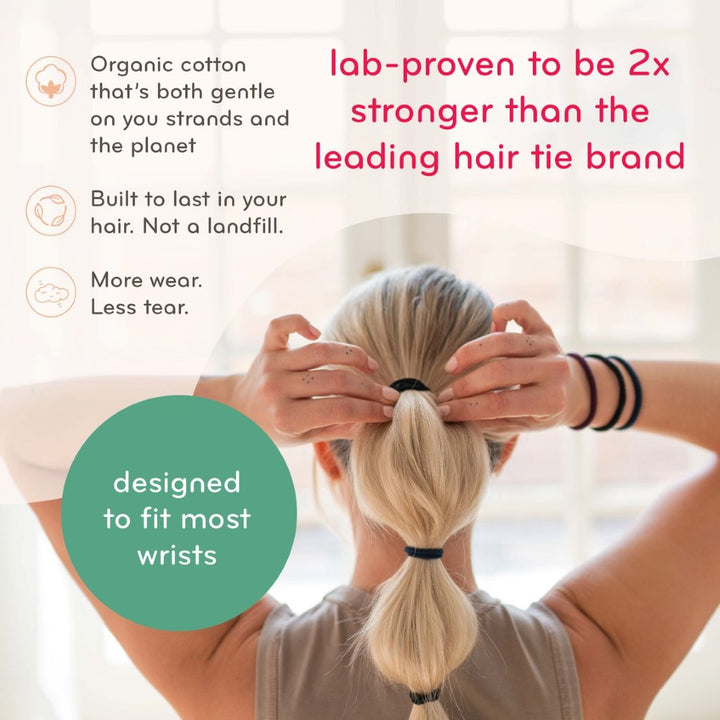 KOOSHOO Mondo Plastic-Free Hair Ties – Warm Earth (Pack of 4)