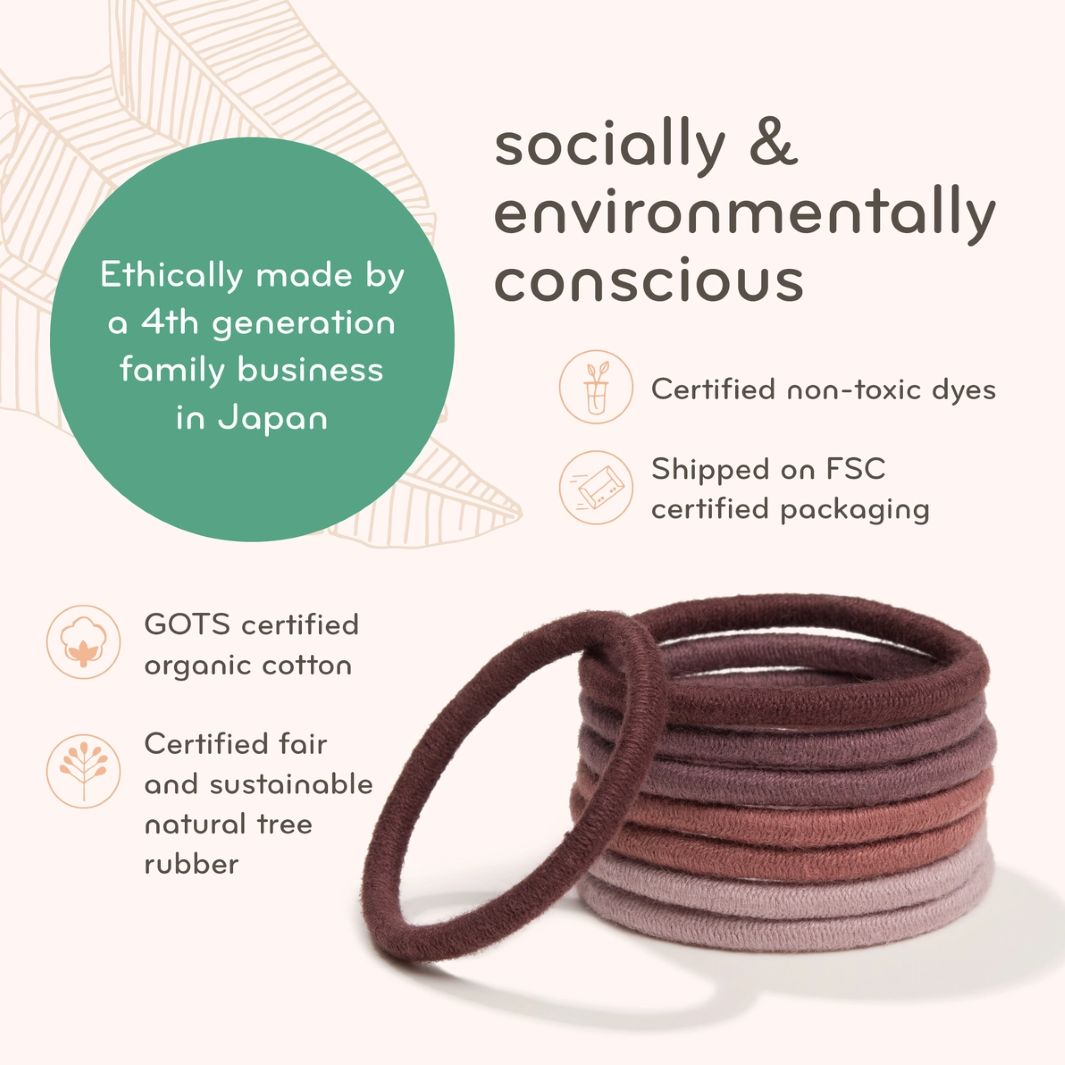 KOOSHOO Mondo Plastic-Free Hair Ties – Warm Earth (Pack of 4)