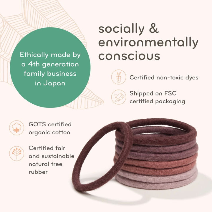 KOOSHOO Mondo Plastic-Free Hair Ties – Warm Earth (Pack of 4)