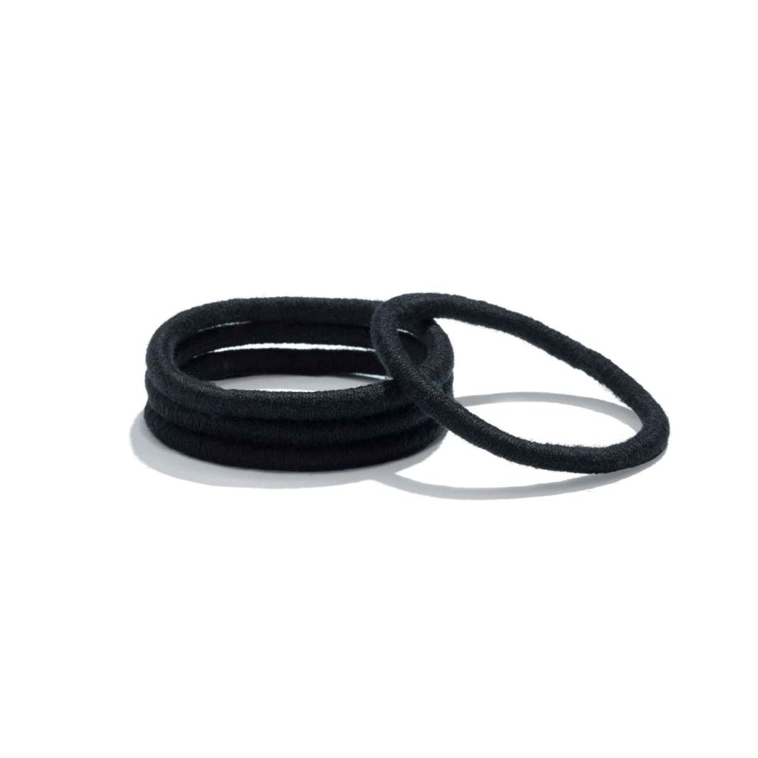 KOOSHOO Mondo Plastic-Free Hair Ties – Black (Pack of 4)