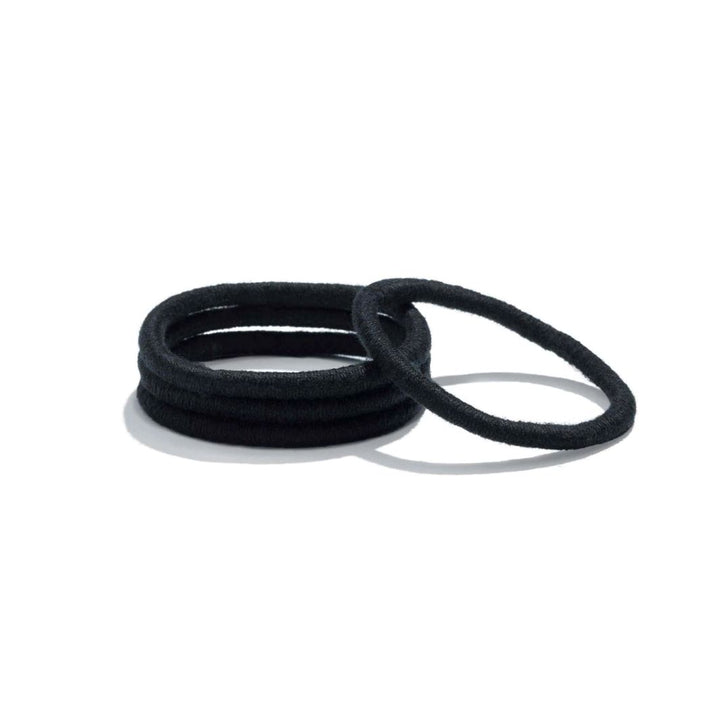 KOOSHOO Mondo Plastic-Free Hair Ties – Black (Pack of 4)